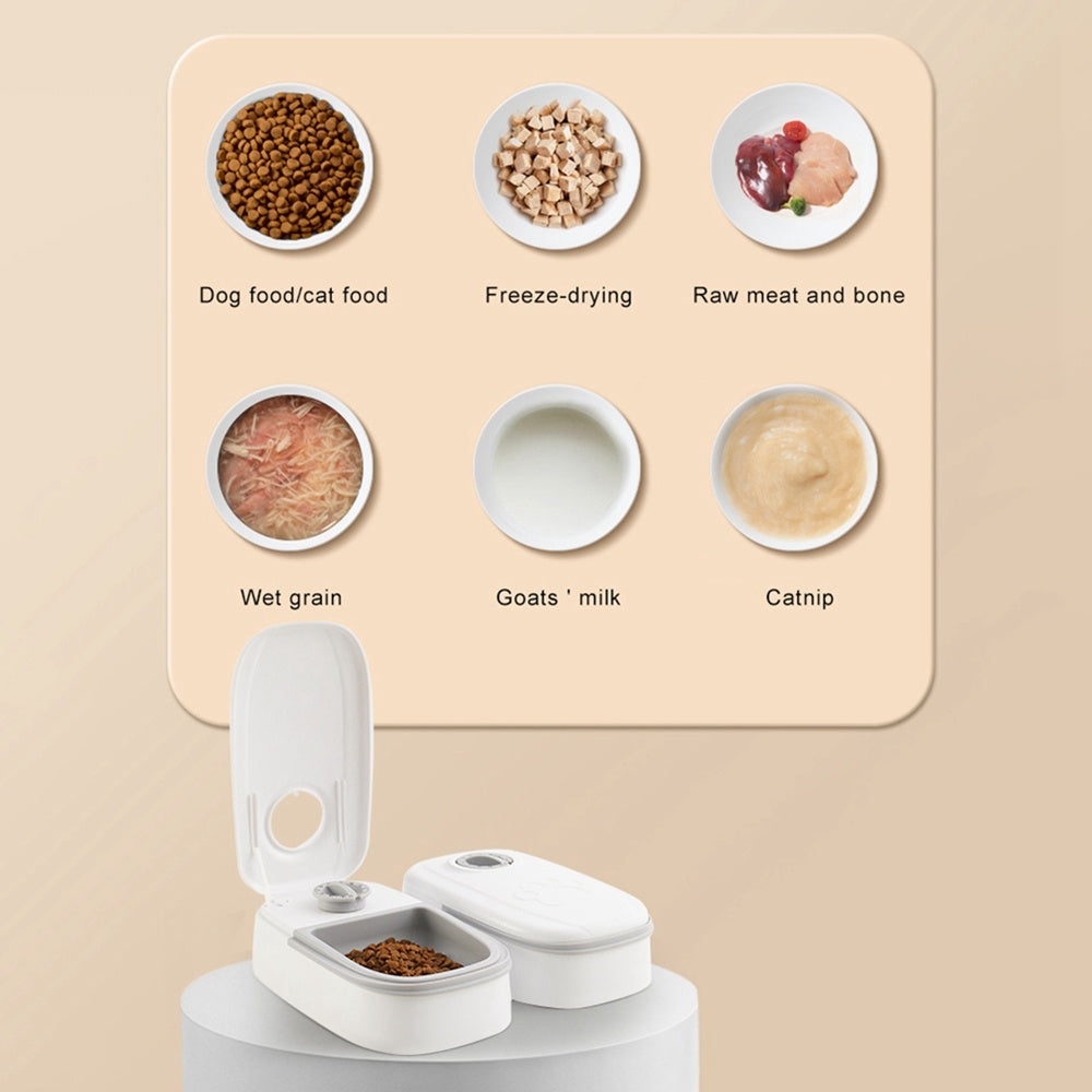 Automatic Pet Feeder with Timer – Smart Food Dispenser for Dogs & Cats, Stainless Steel Bowl