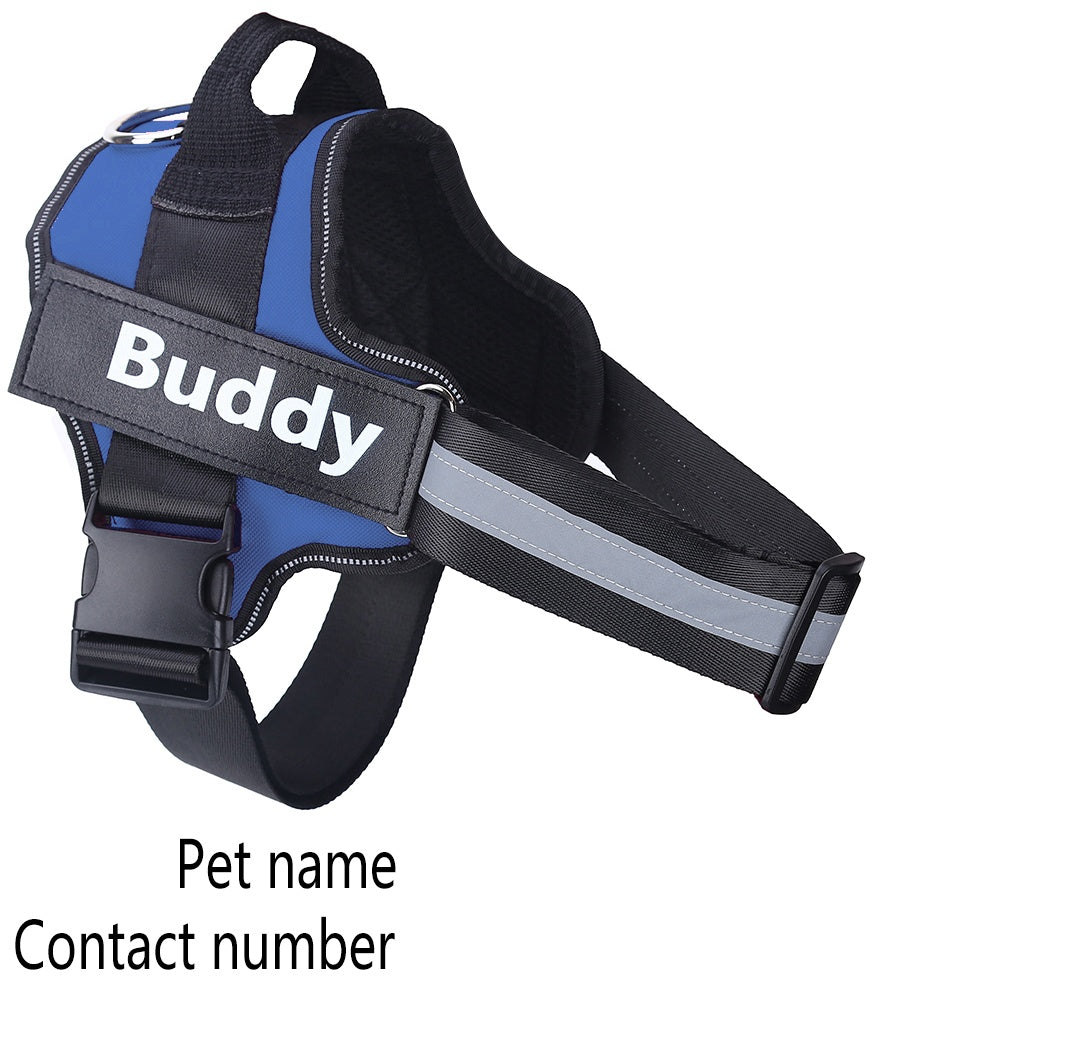 Personalized No-Pull Dog Harness – Reflective, Adjustable, Breathable Vest with Custom Patch