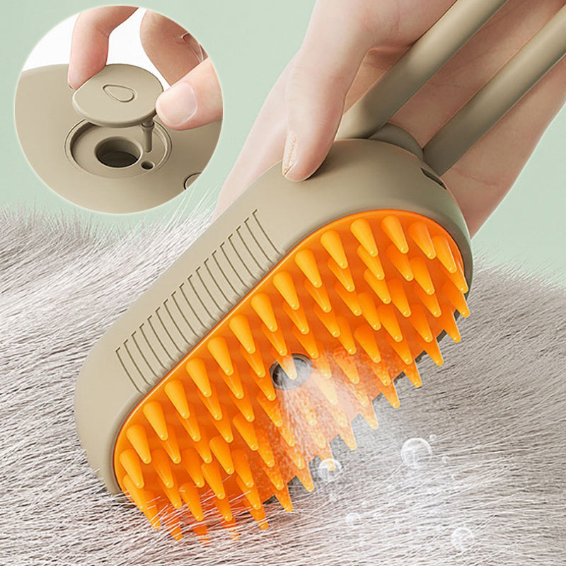 3-in-1 Cat & Dog Steam Brush – Electric Pet Grooming Comb with Spray & Hair Removal