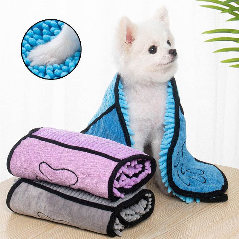 Super Absorbent Dog & Cat Bath Towel – Quick-Dry Microfiber Pet Bathrobe