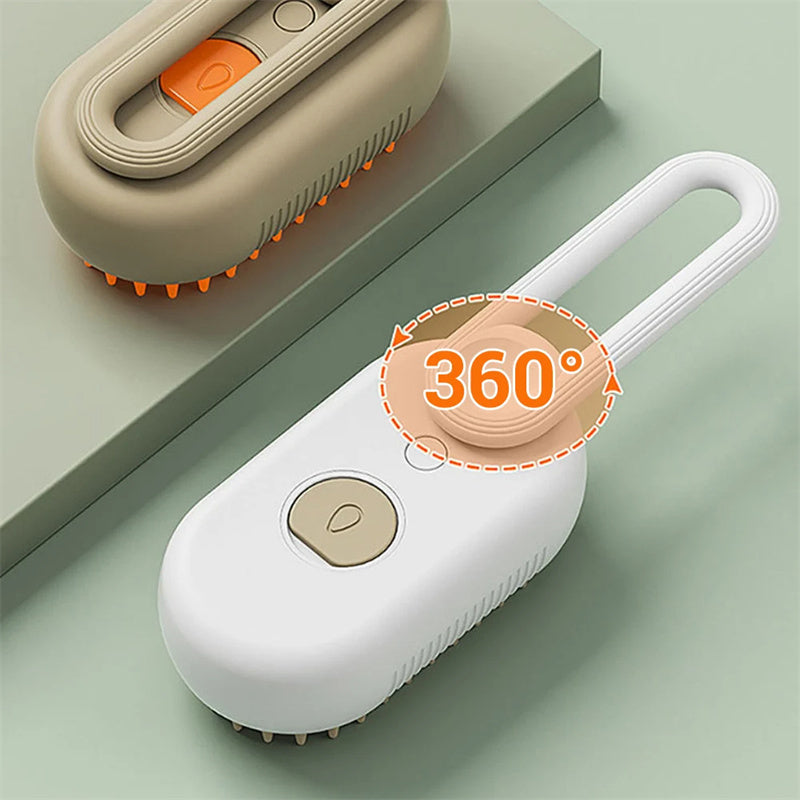 3-in-1 Cat & Dog Steam Brush – Electric Pet Grooming Comb with Spray & Hair Removal