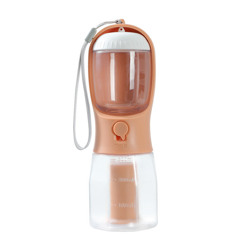 3-in-1 Dog Water Bottle with Food Box & Waste Bag Holder – Portable Pet Travel Cup