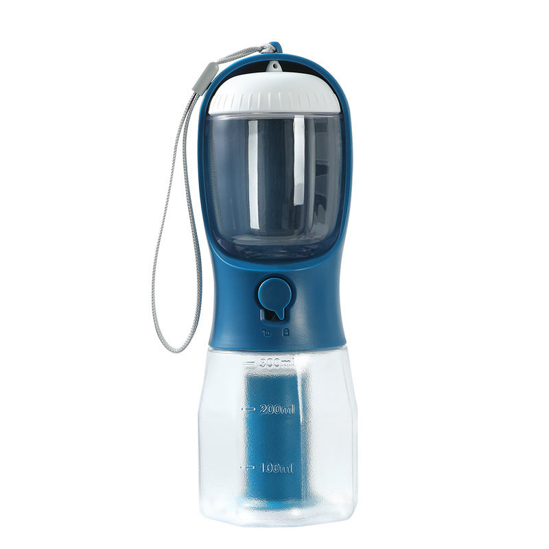 3-in-1 Dog Water Bottle with Food Box & Waste Bag Holder – Portable Pet Travel Cup