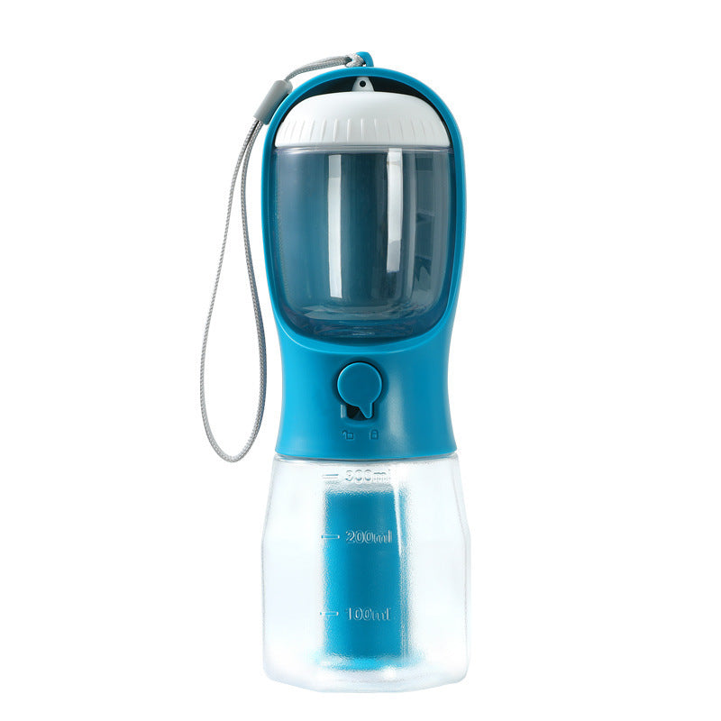 3-in-1 Dog Water Bottle with Food Box & Waste Bag Holder – Portable Pet Travel Cup