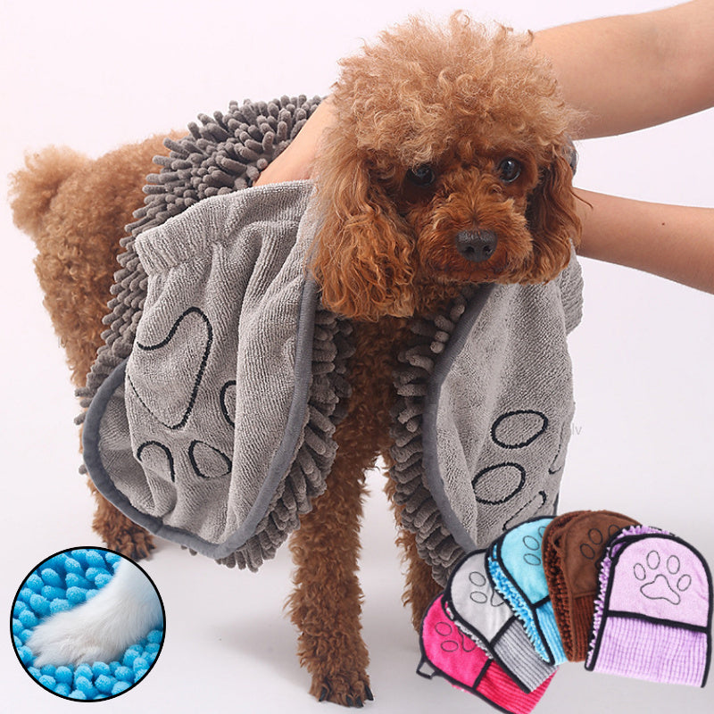 Super Absorbent Dog & Cat Bath Towel – Quick-Dry Microfiber Pet Bathrobe