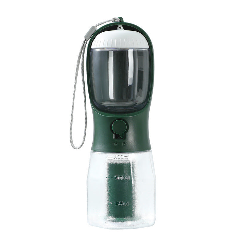 3-in-1 Dog Water Bottle with Food Box & Waste Bag Holder – Portable Pet Travel Cup