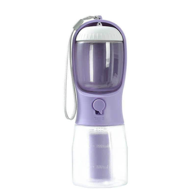 3-in-1 Dog Water Bottle with Food Box & Waste Bag Holder – Portable Pet Travel Cup