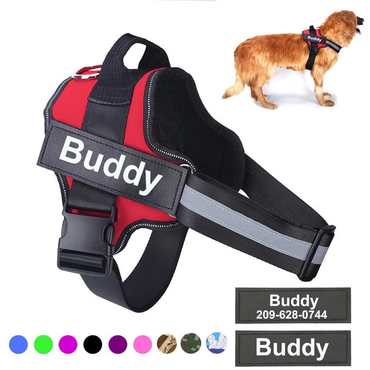Personalized No-Pull Dog Harness – Reflective, Adjustable, Breathable Vest with Custom Patch