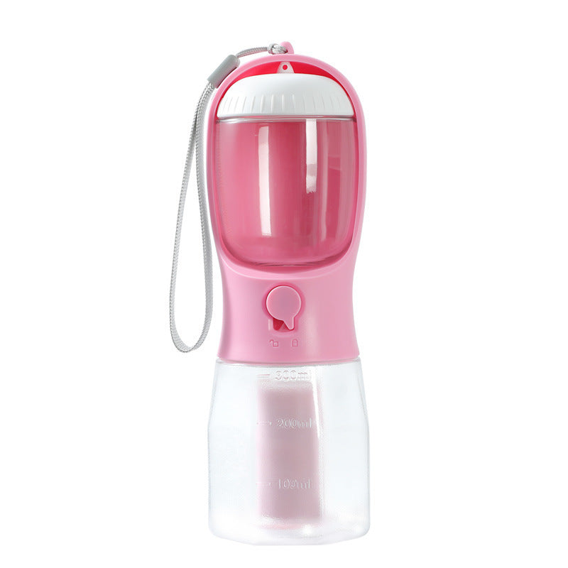 3-in-1 Dog Water Bottle with Food Box & Waste Bag Holder – Portable Pet Travel Cup