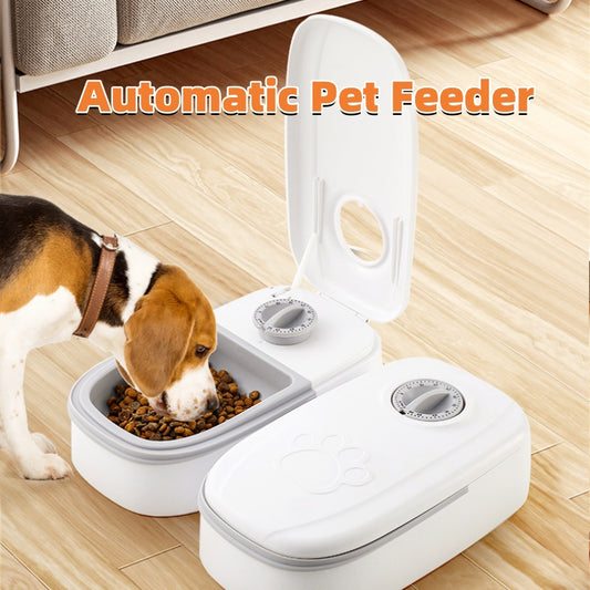Automatic Pet Feeder with Timer – Smart Food Dispenser for Dogs & Cats, Stainless Steel Bowl