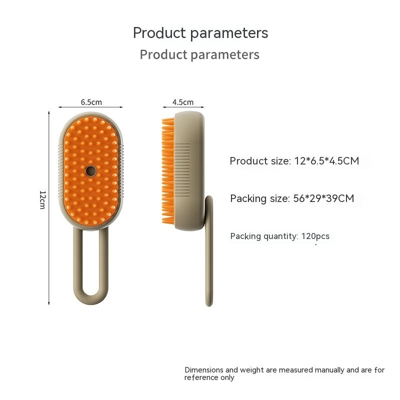 3-in-1 Cat & Dog Steam Brush – Electric Pet Grooming Comb with Spray & Hair Removal